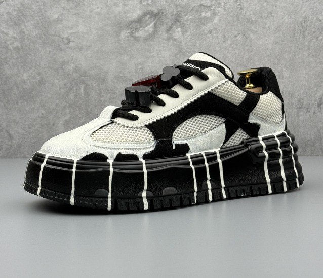 Mens platform Sneakers White & Black