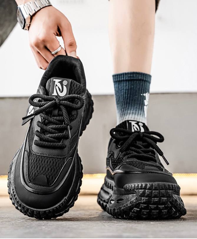 Black Retro Chunky Sneakers