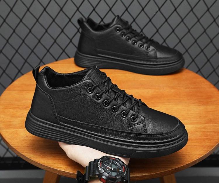 Men's Black Casual Leather Shoes