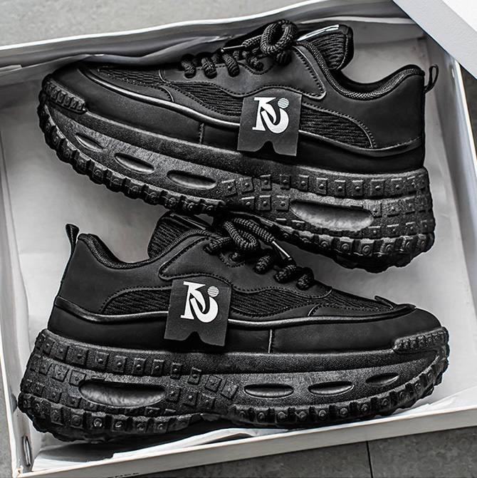Black Retro Chunky Sneakers