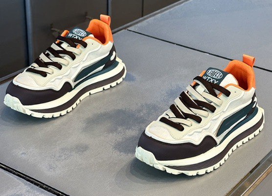 WTXV orange and navy chunky sneakers