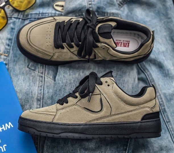 SUEDE Solid Panel Vintage Chunky Sneakers