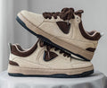SUEDE Brown Panel Vintage Chunky Sneakers