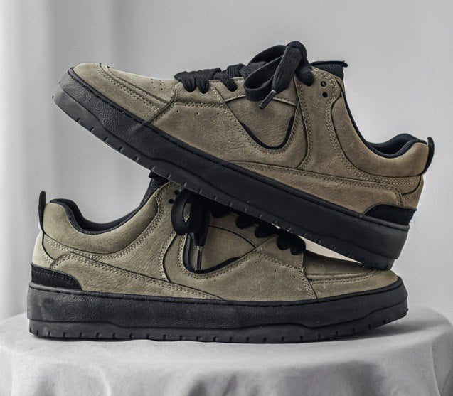 SUEDE Solid Panel Vintage Chunky Sneakers
