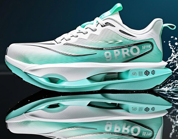 Unisex White and Turquoise Running Shoes