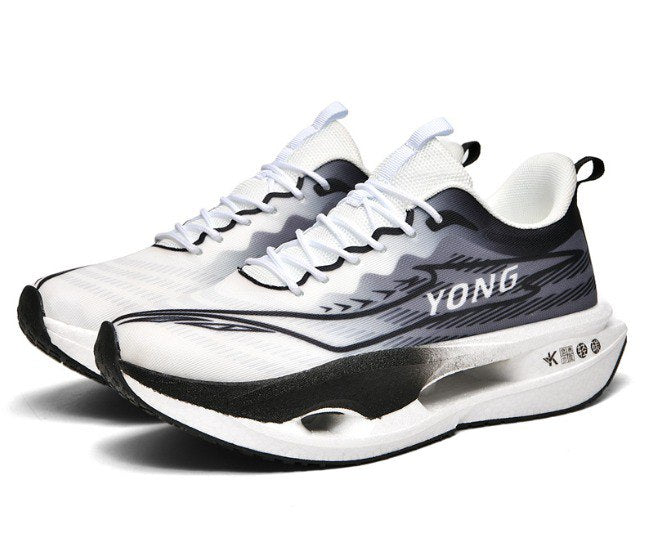 Unisex Black and White Running Shoes