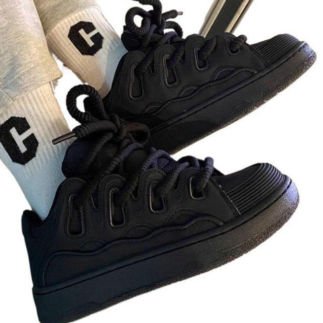 Black Lanvin Curb Sneakers