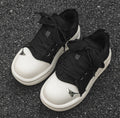 Unisex Smiling Canvas Black Sneakers