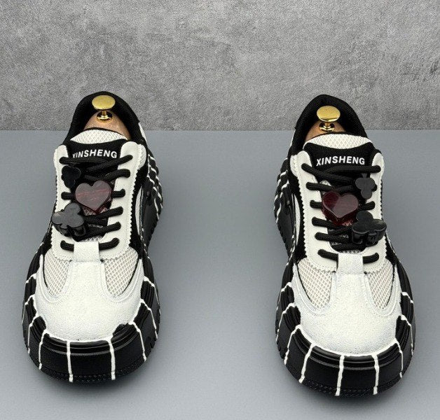 Mens platform Sneakers White & Black